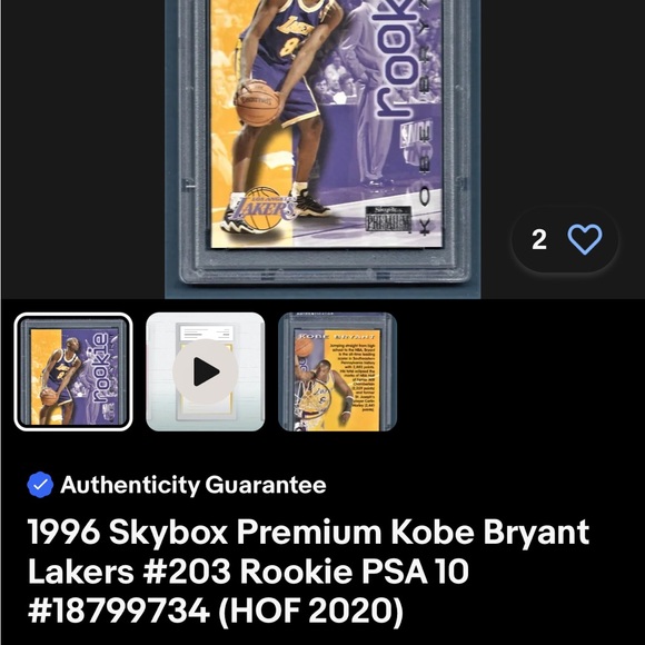 1996-97 Skybox Premium #203 Kobe Bryant RC SGC 9.5 MINT+ Lakers HOF WOW - Picture 9 of 10